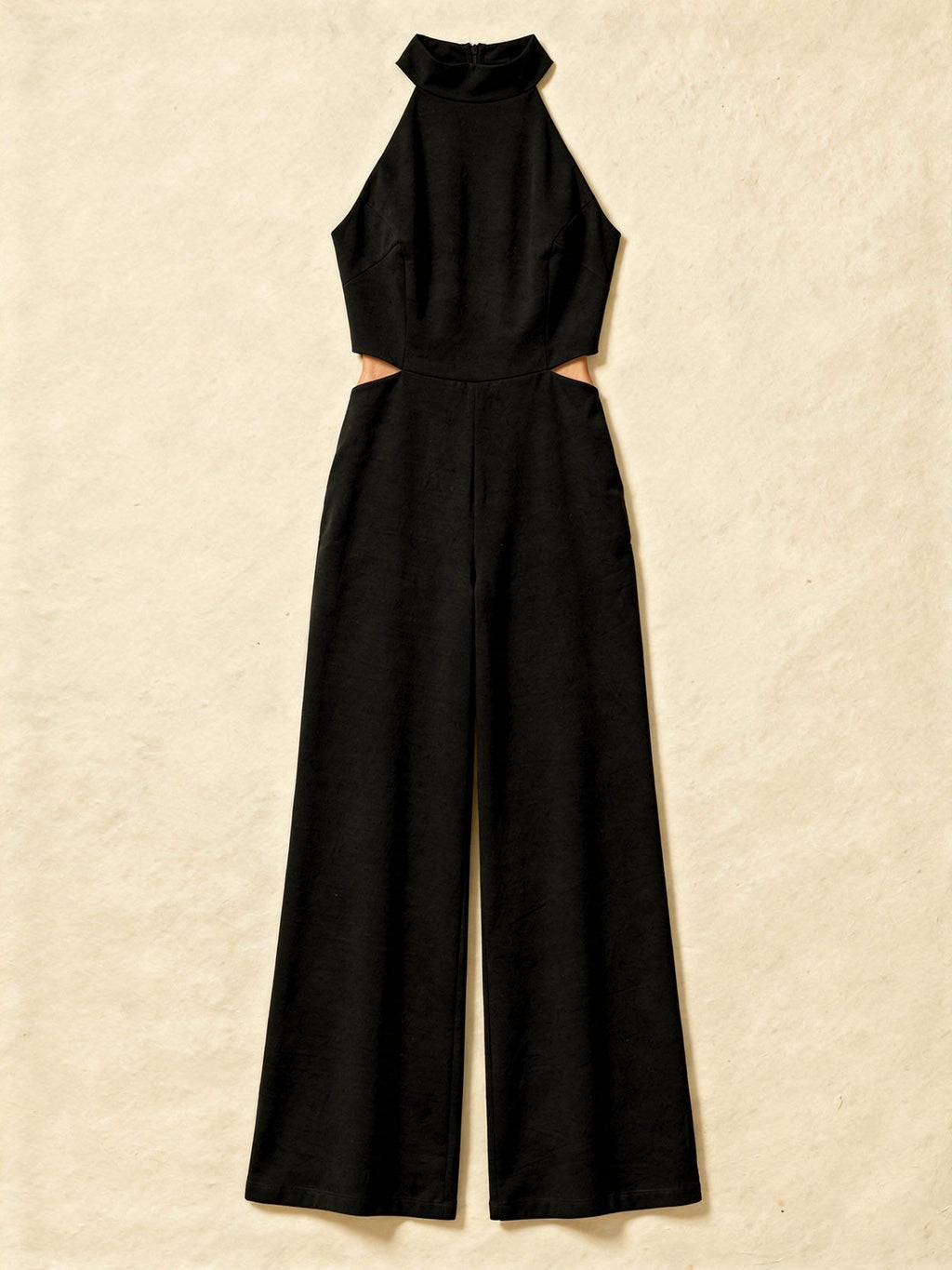 Tuta Donna Collo Halter Nero - Elegante a Gamba Larga