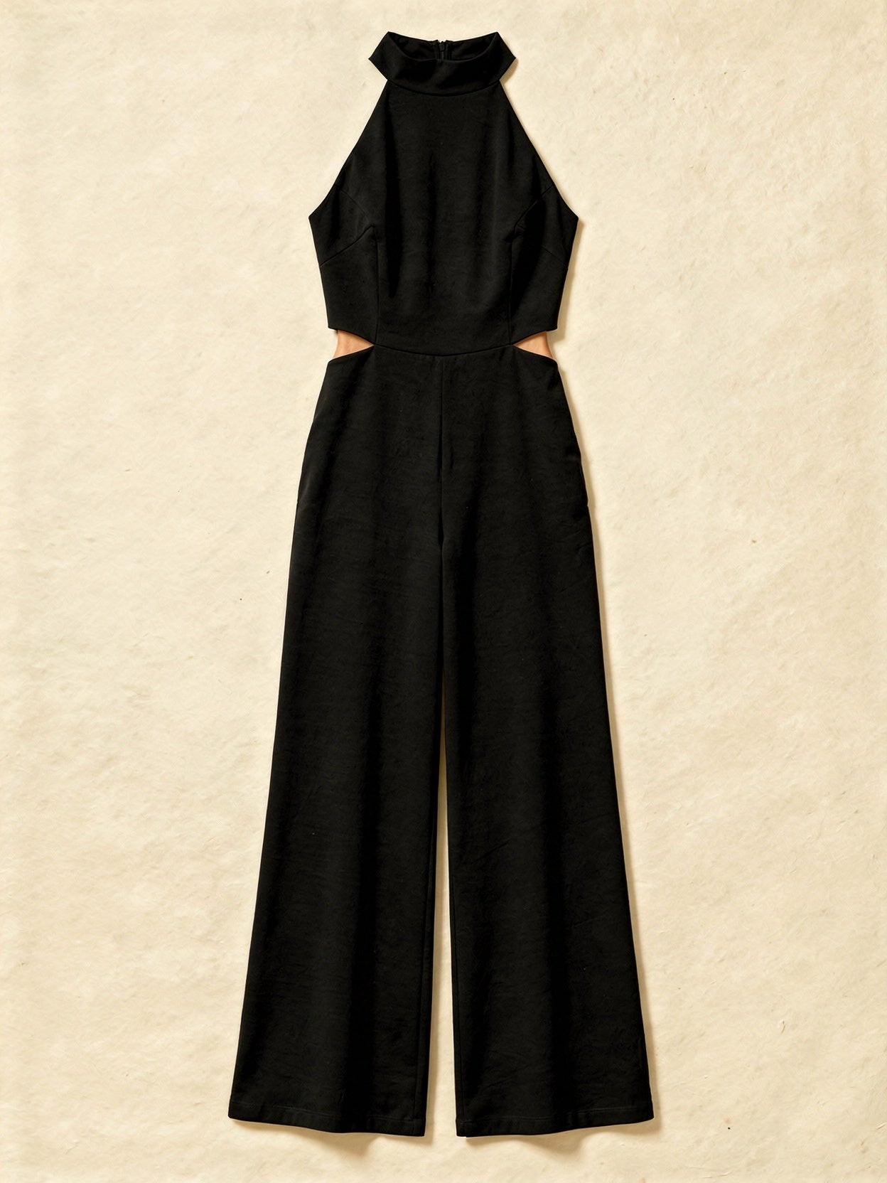 Tuta Donna Collo Halter Nero - Elegante a Gamba Larga