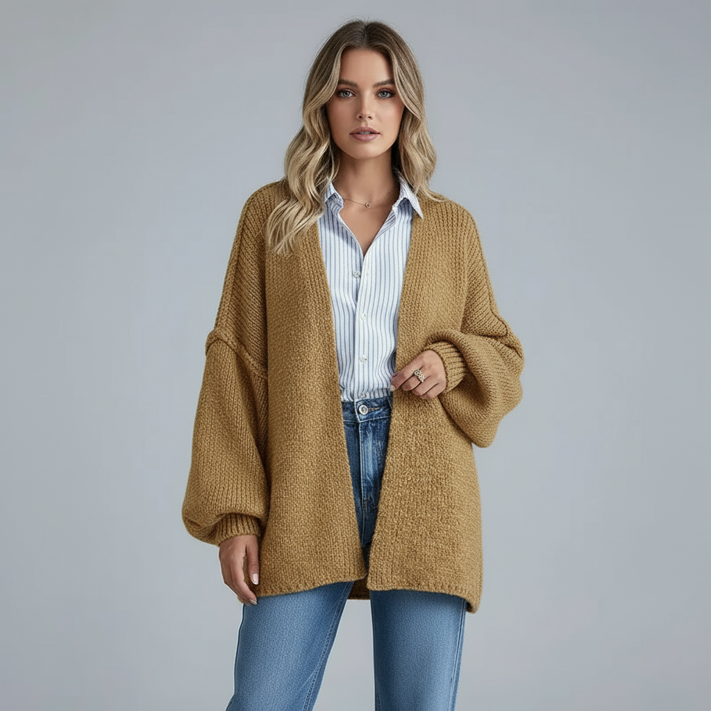 Cardigan oversize donna in maglia - Morbido e relax