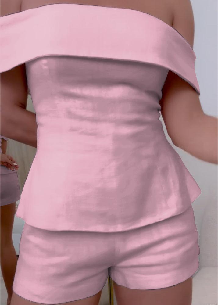 Completo due pezzi da donna in cotone e lino bianco – Abito elegante e leggero