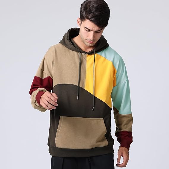 Felpa con cappuccio colorata moderna ed elegante da uomo