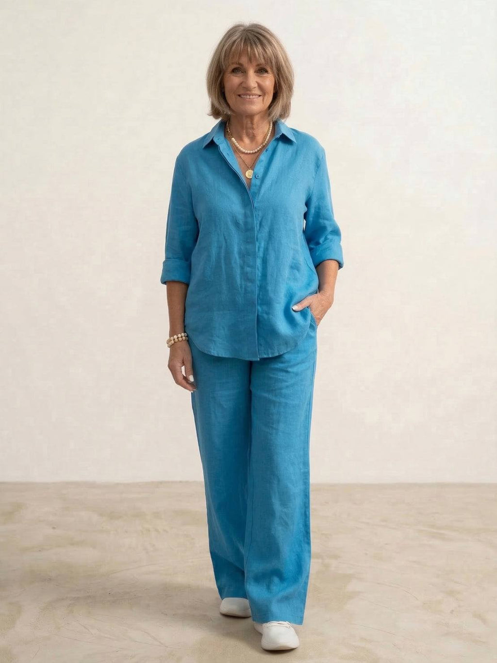 Completo camicia e pantaloni ampi da donna – Chic e fluido