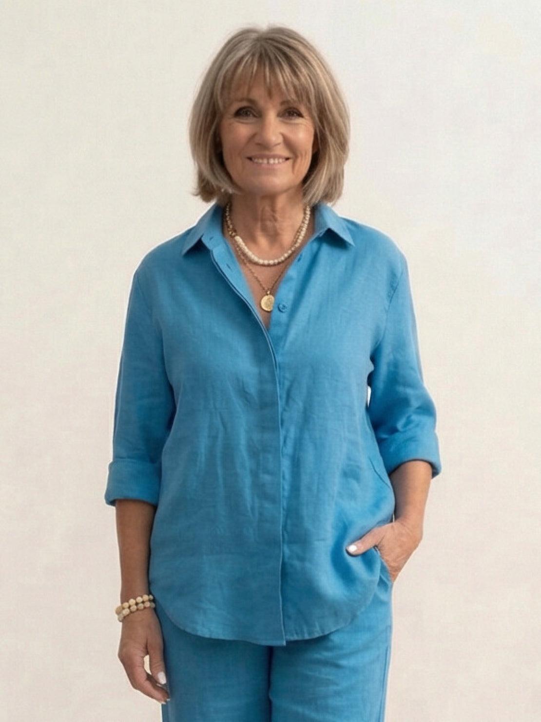 Completo camicia e pantaloni ampi da donna – Chic e fluido