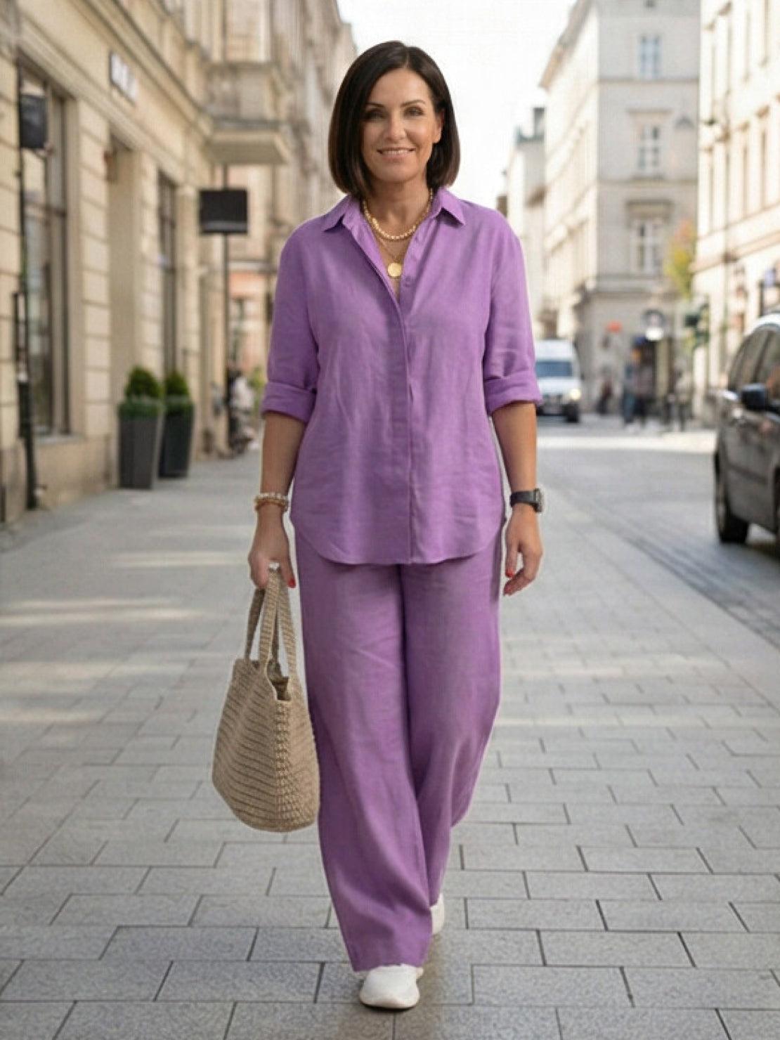 Completo camicia e pantaloni ampi da donna – Chic e fluido