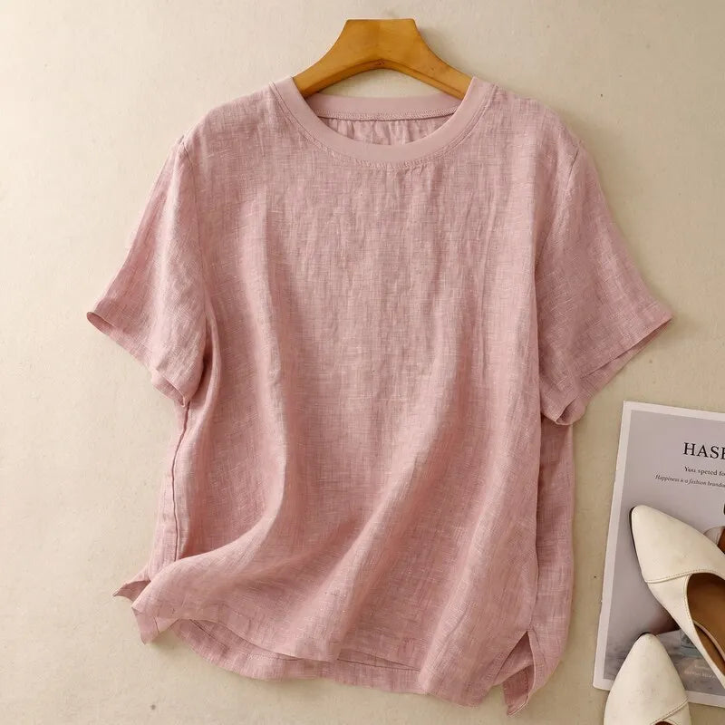 Maglietta da donna in cotone a maniche corte - Leggera e casual