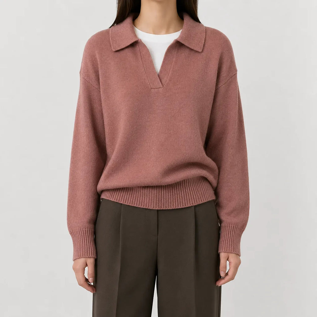 Pull pour femme à col en V et manches longues - Doux et facile à porter