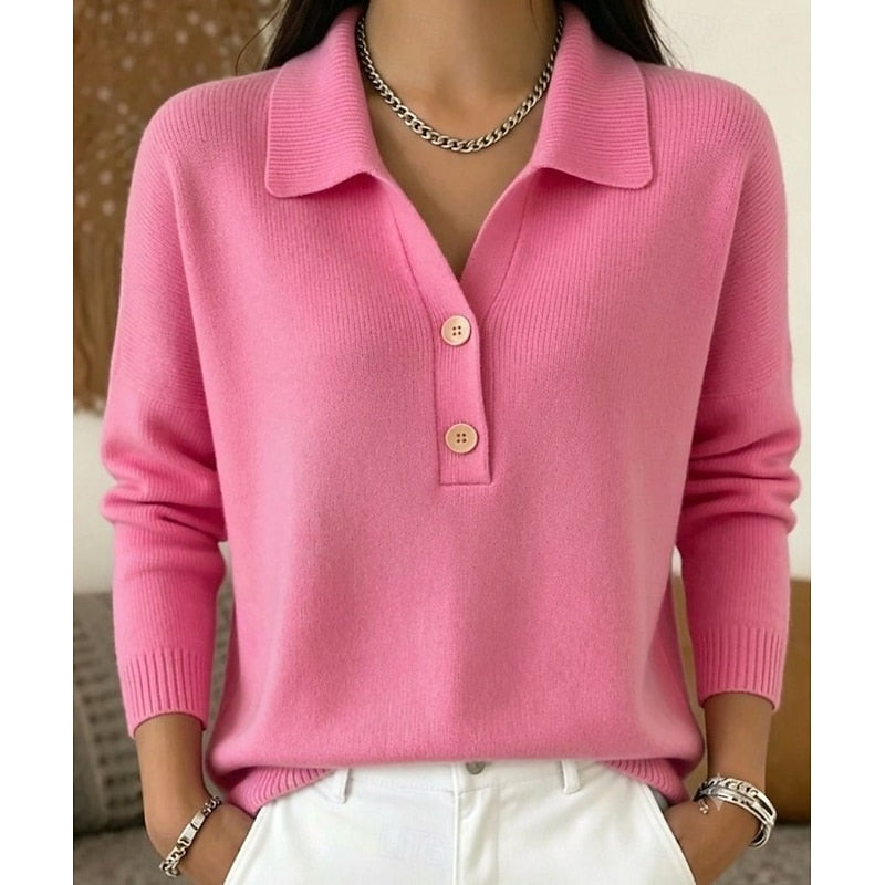 Jersey de mujer con botones y cuello - Elegante y cómodo