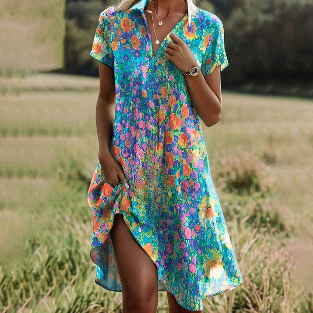 Abito estivo da donna in stile boho chic - leggero, svolazzante e casual