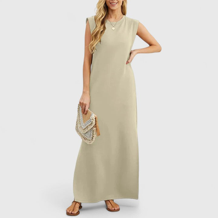 Abito lungo estivo da donna con scollo tondo – Abito casual ampio