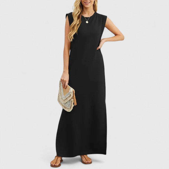 Abito lungo estivo da donna con scollo tondo – Abito casual ampio