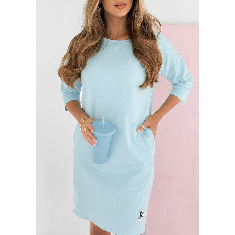 Vestito donna con tasche e maniche 3/4 – abito estivo comodo e pratico