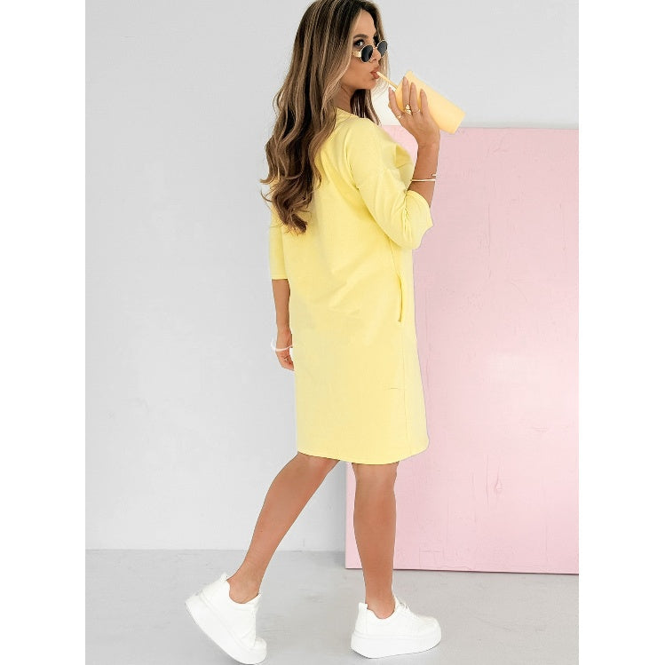 Vestito donna con tasche e maniche 3/4 – abito estivo comodo e pratico