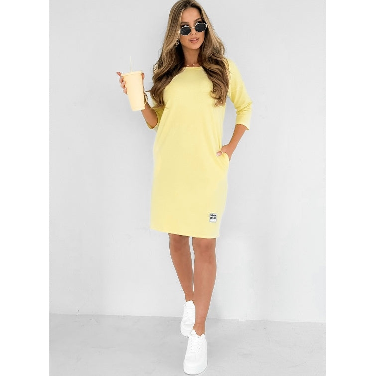 Vestito donna con tasche e maniche 3/4 – abito estivo comodo e pratico