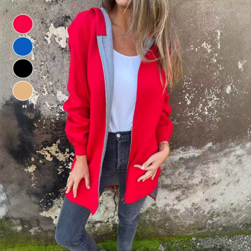 Giacca in pile oversize da donna – Pullover con cerniera ampio e casual