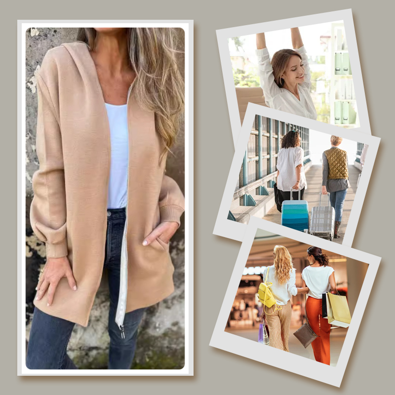Giacca in pile oversize da donna – Pullover con cerniera ampio e casual