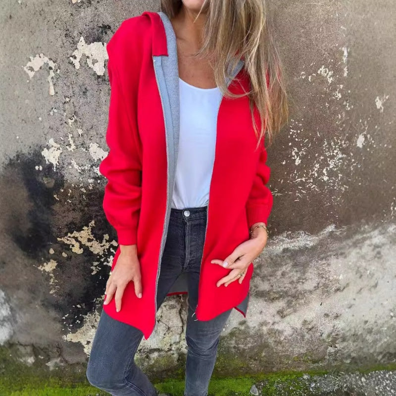 Giacca in pile oversize da donna – Pullover con cerniera ampio e casual
