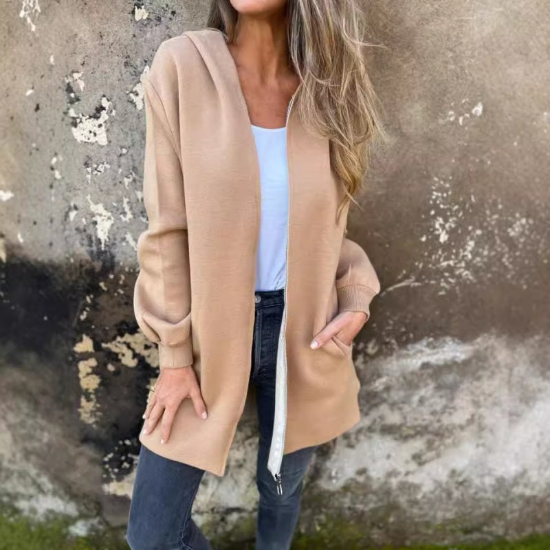 Giacca in pile oversize da donna – Pullover con cerniera ampio e casual
