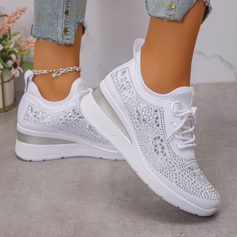Sneakers donna con supporto arco e dettagli strass - Comode e moderne