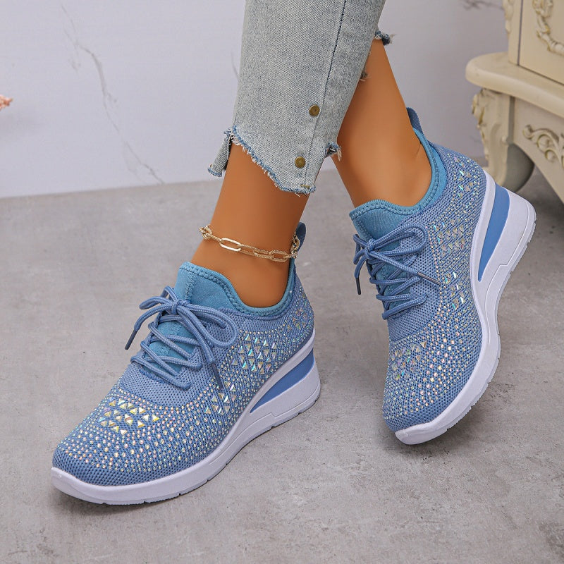 Sneakers donna con supporto arco e dettagli strass - Comode e moderne