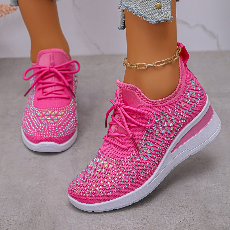 Sneakers donna con supporto arco e dettagli strass - Comode e moderne