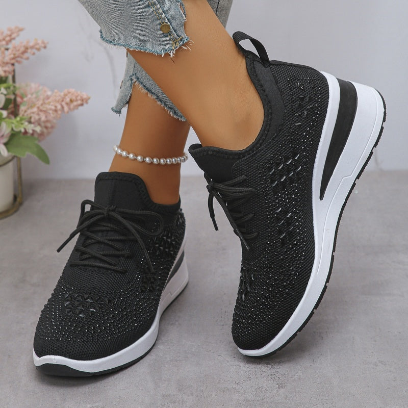 Sneakers donna con supporto arco e dettagli strass - Comode e moderne