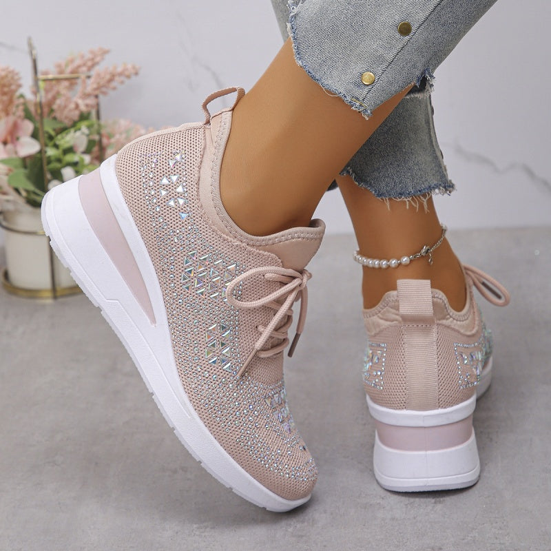 Sneakers Ortopediche Donna con Supporto Arco Plantare e Strass – Comode e Leggere