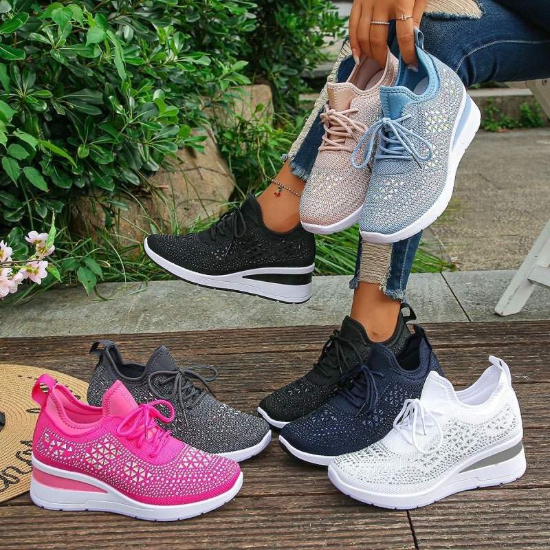 Sneakers Ortopediche Donna con Supporto Arco Plantare e Strass – Comode e Leggere