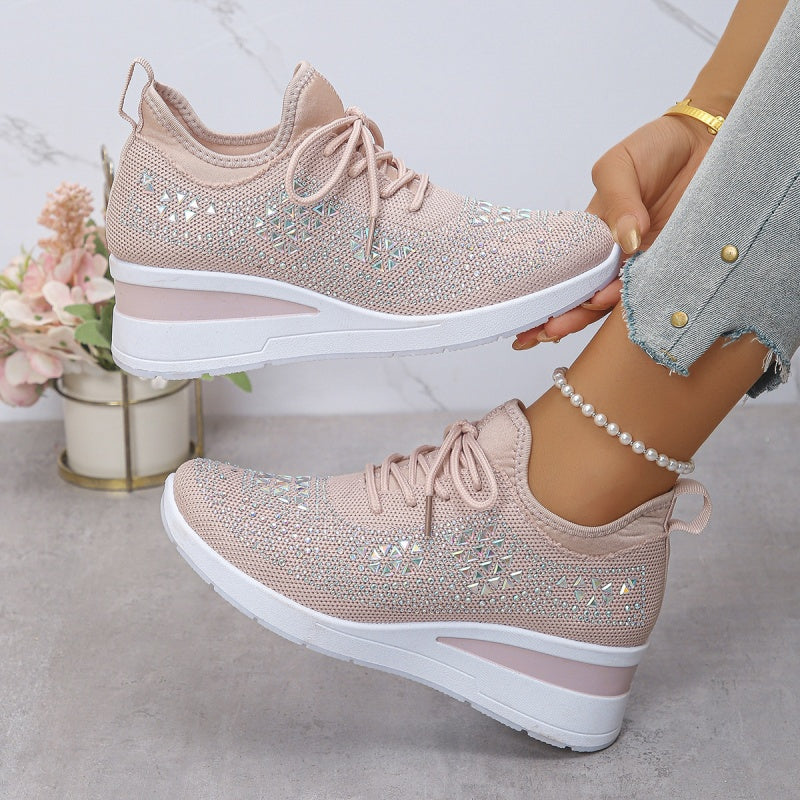 Sneakers donna con supporto arco e dettagli strass - Comode e moderne