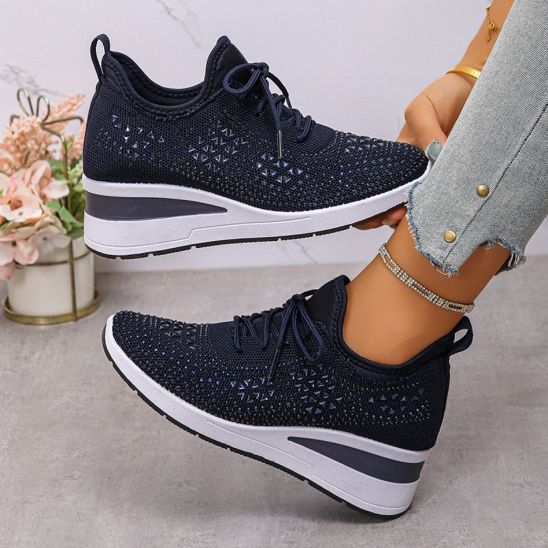 Sneakers donna con supporto arco e dettagli strass - Comode e moderne