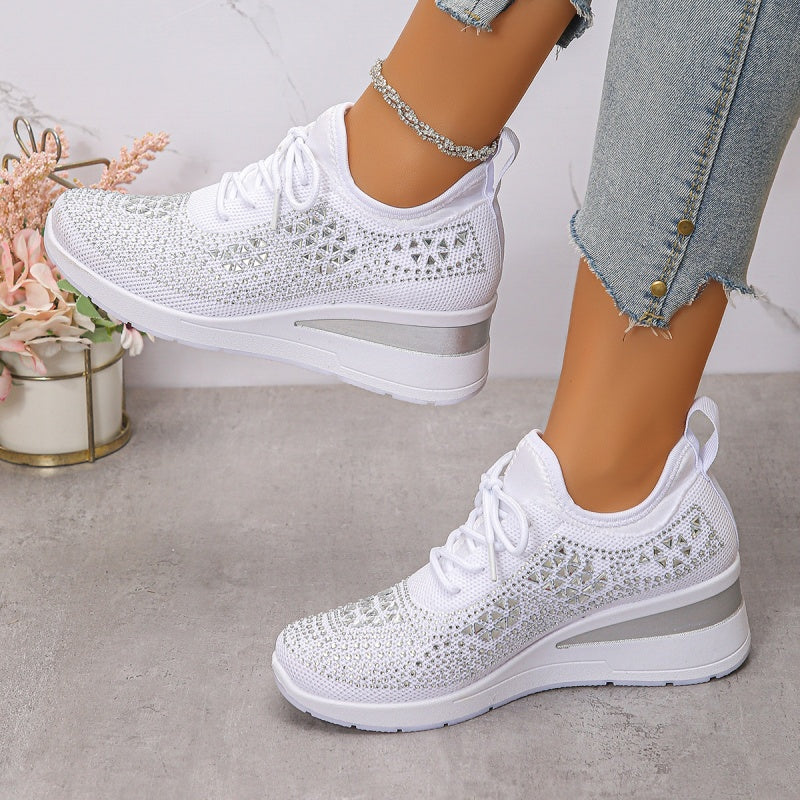 Sneakers donna con supporto arco e dettagli strass - Comode e moderne