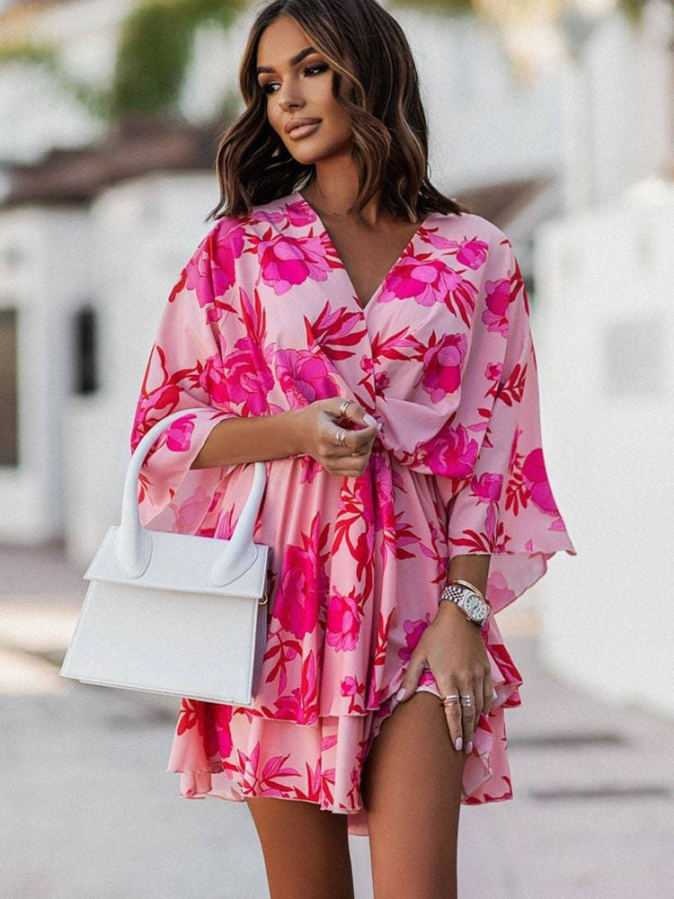 Abito estivo donna con scollo a V e linea elegante - Fluido e valorizzante