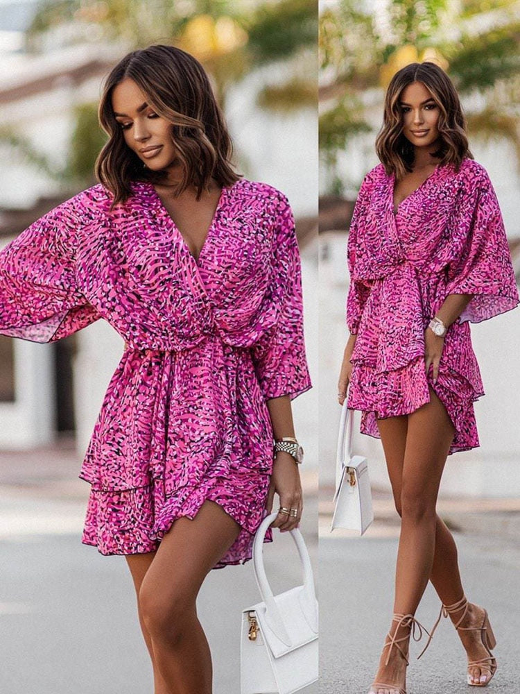 Abito estivo donna con scollo a V e linea elegante - Fluido e valorizzante