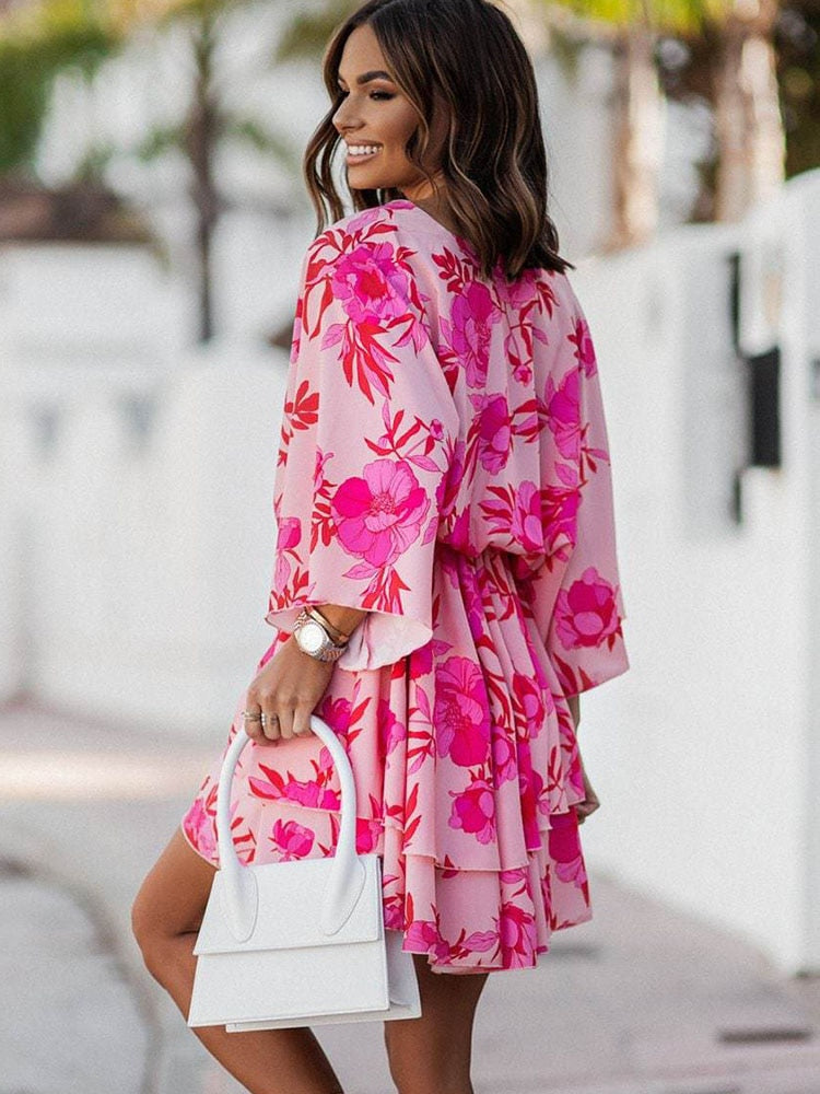 Abito estivo donna con scollo a V e linea elegante - Fluido e valorizzante