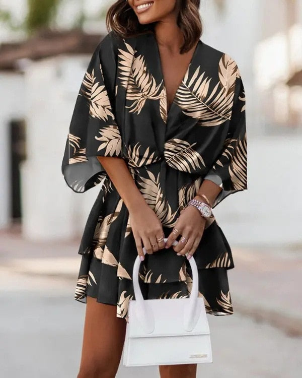 Abito estivo donna con scollo a V e linea elegante - Fluido e valorizzante