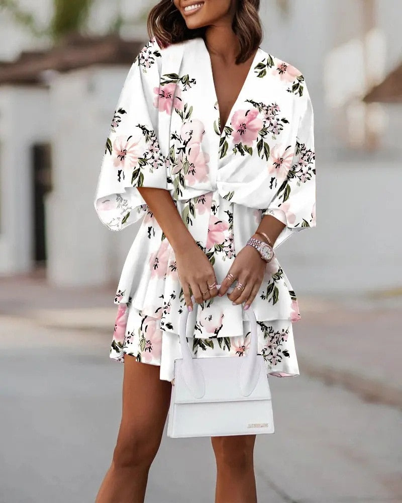 Abito estivo donna con scollo a V e linea elegante - Fluido e valorizzante