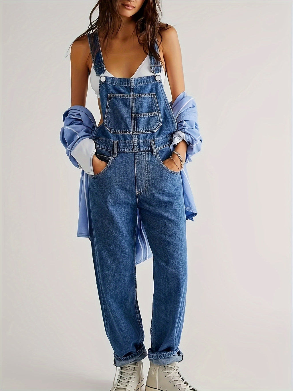 Tuta Elegante in Denim da Donna – Salopette Casuale Premio
