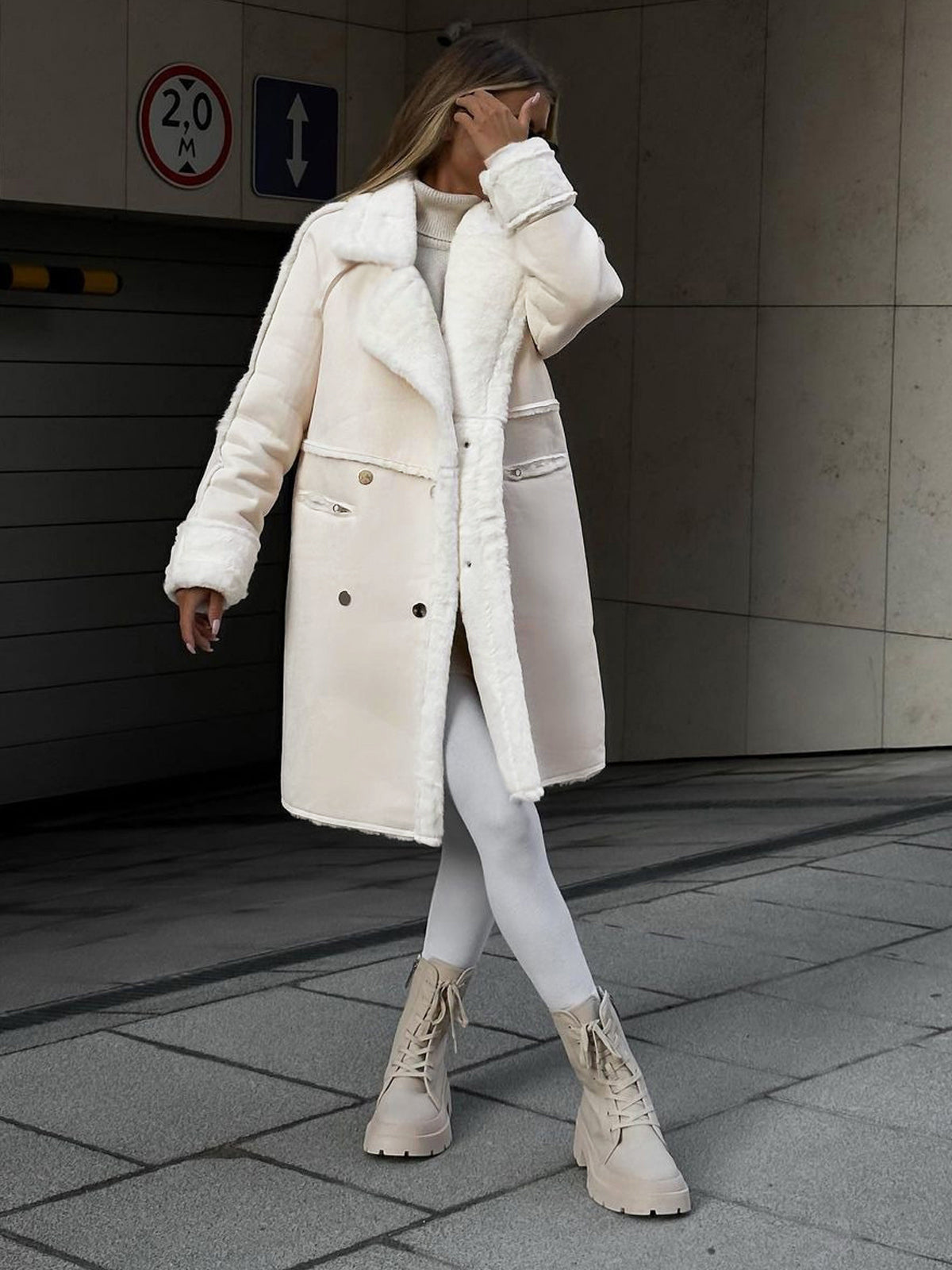 Elegante cappotto lungo Teddy da donna – Cappotto invernale oversize in pelliccia sintetica