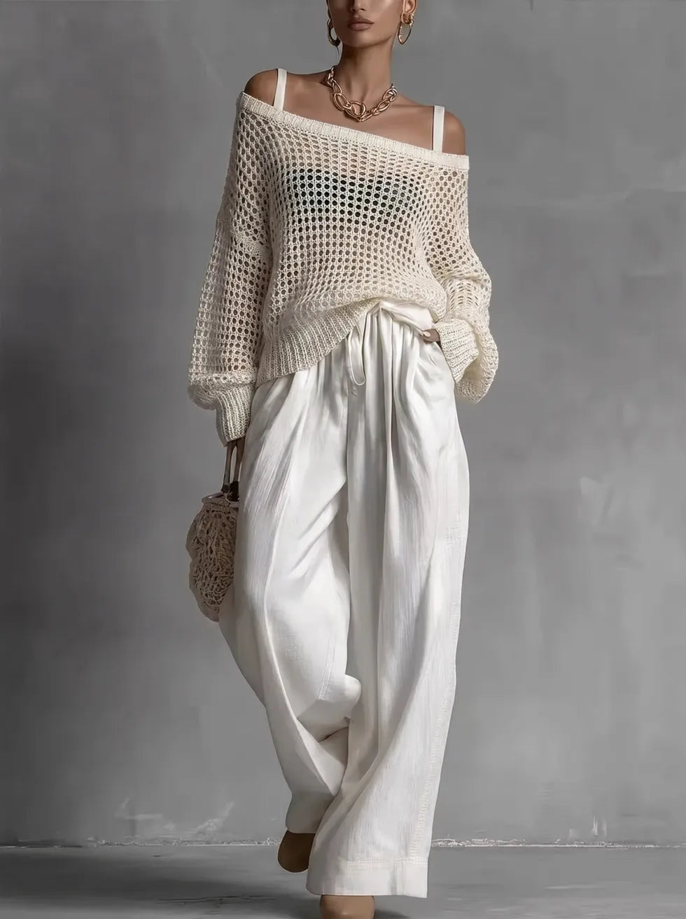 Conjunto completo para mujer de dos piezas: estilo elegante, moderno y fluido.
