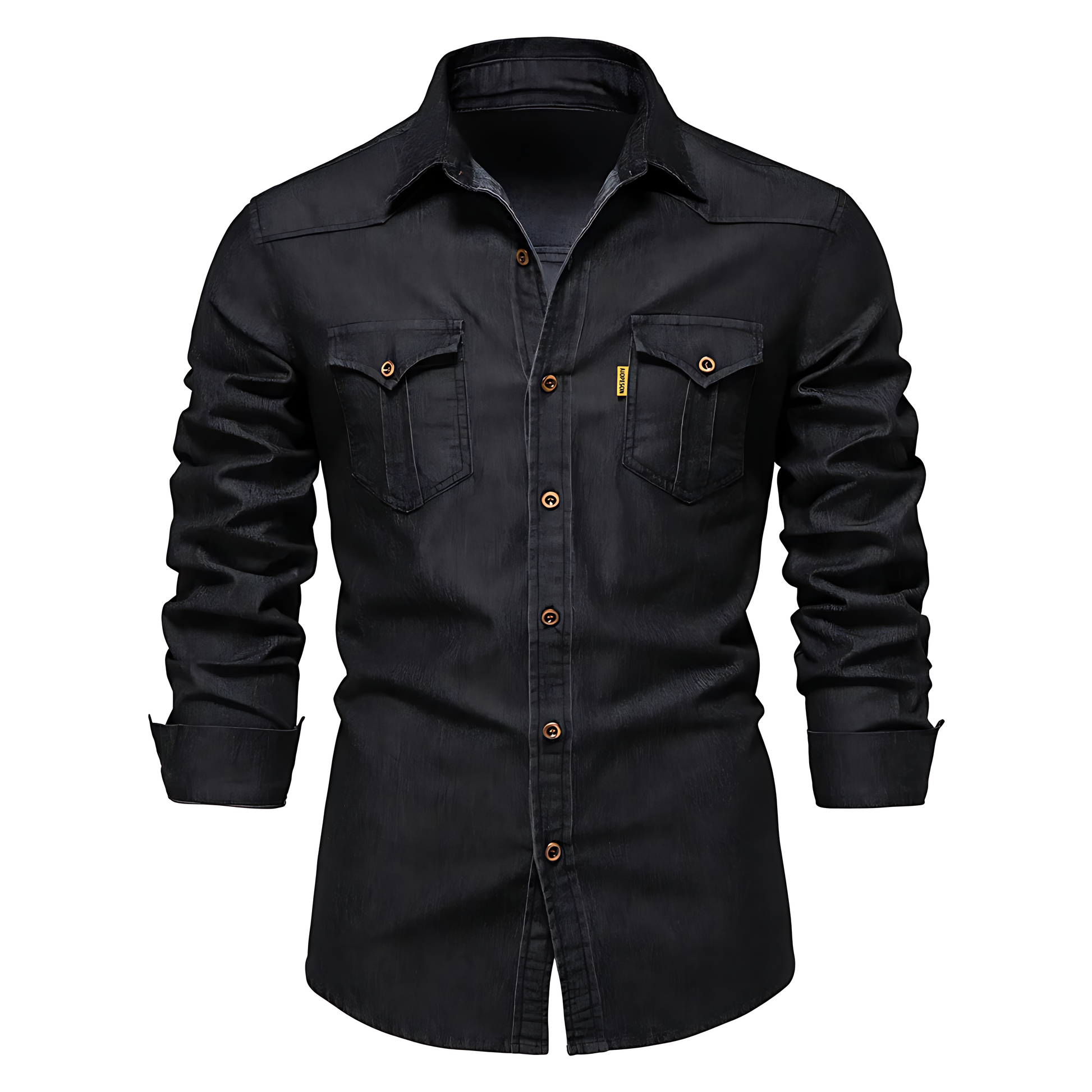 Camicia in denim di cotone da uomo
