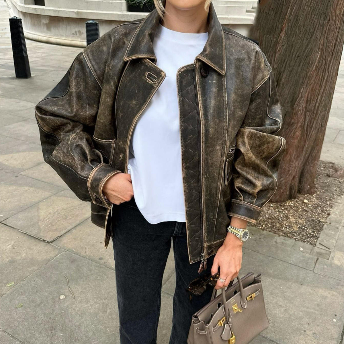 Veste vintage femme effet cuir - Rétro et moderne
