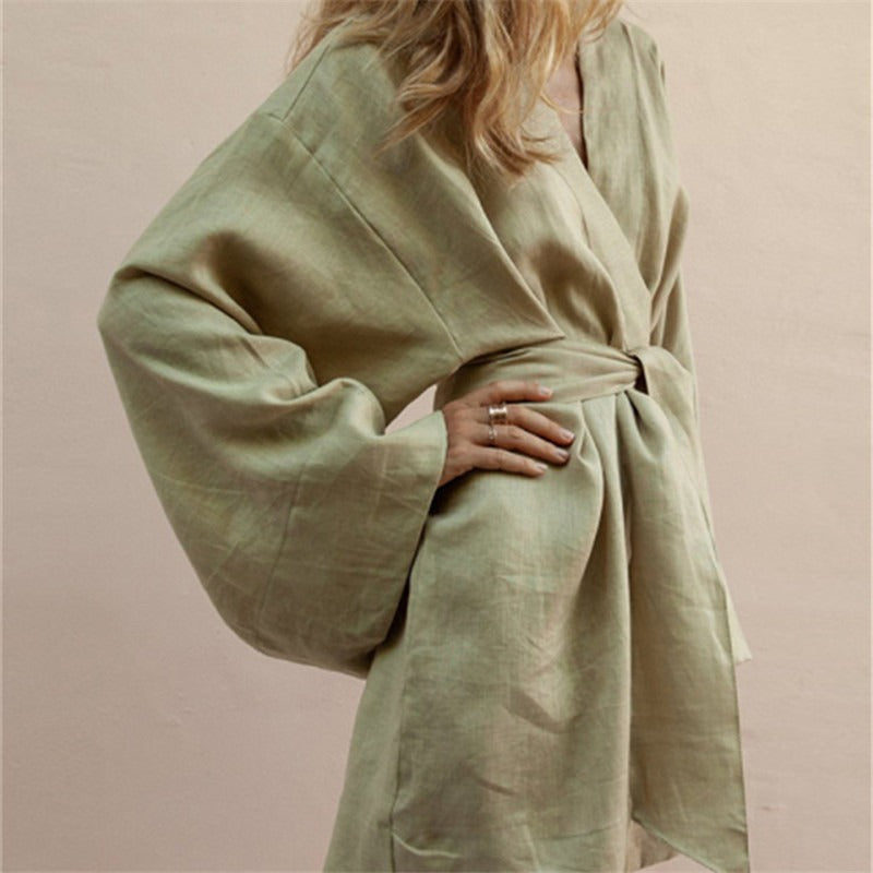 Giacca kimono color cachi da donna