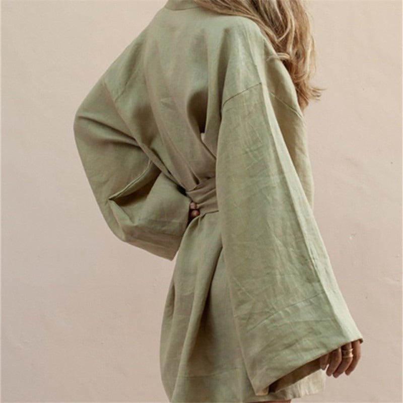 Giacca kimono color cachi da donna