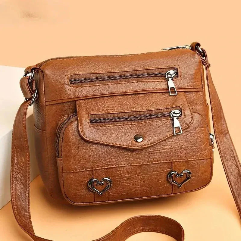 Borsa a tracolla vintage in morbida pelle da donna 'Love'