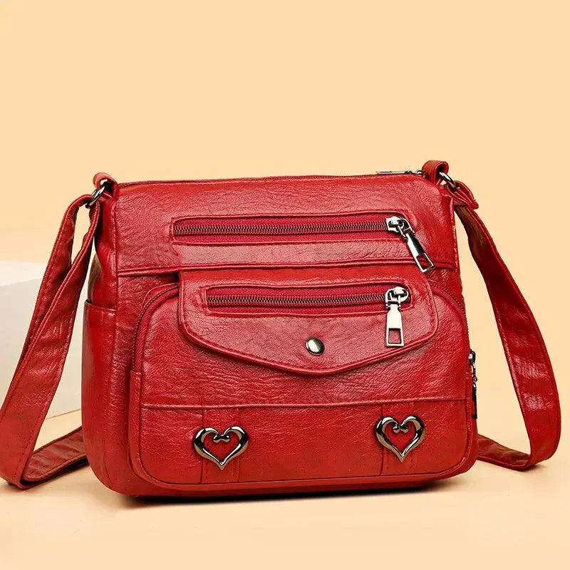 Borsa a tracolla vintage in morbida pelle da donna 'Love'