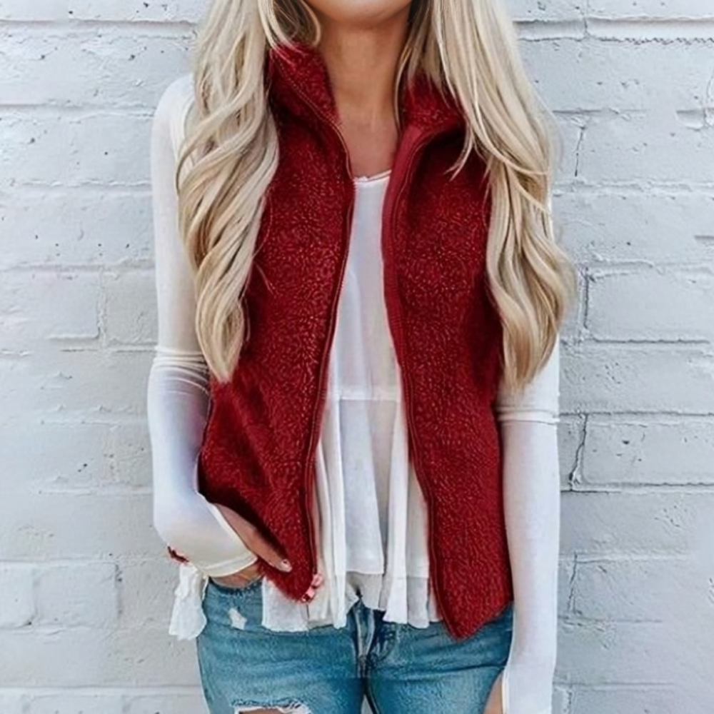 Comodo gilet da donna | Con cerniera