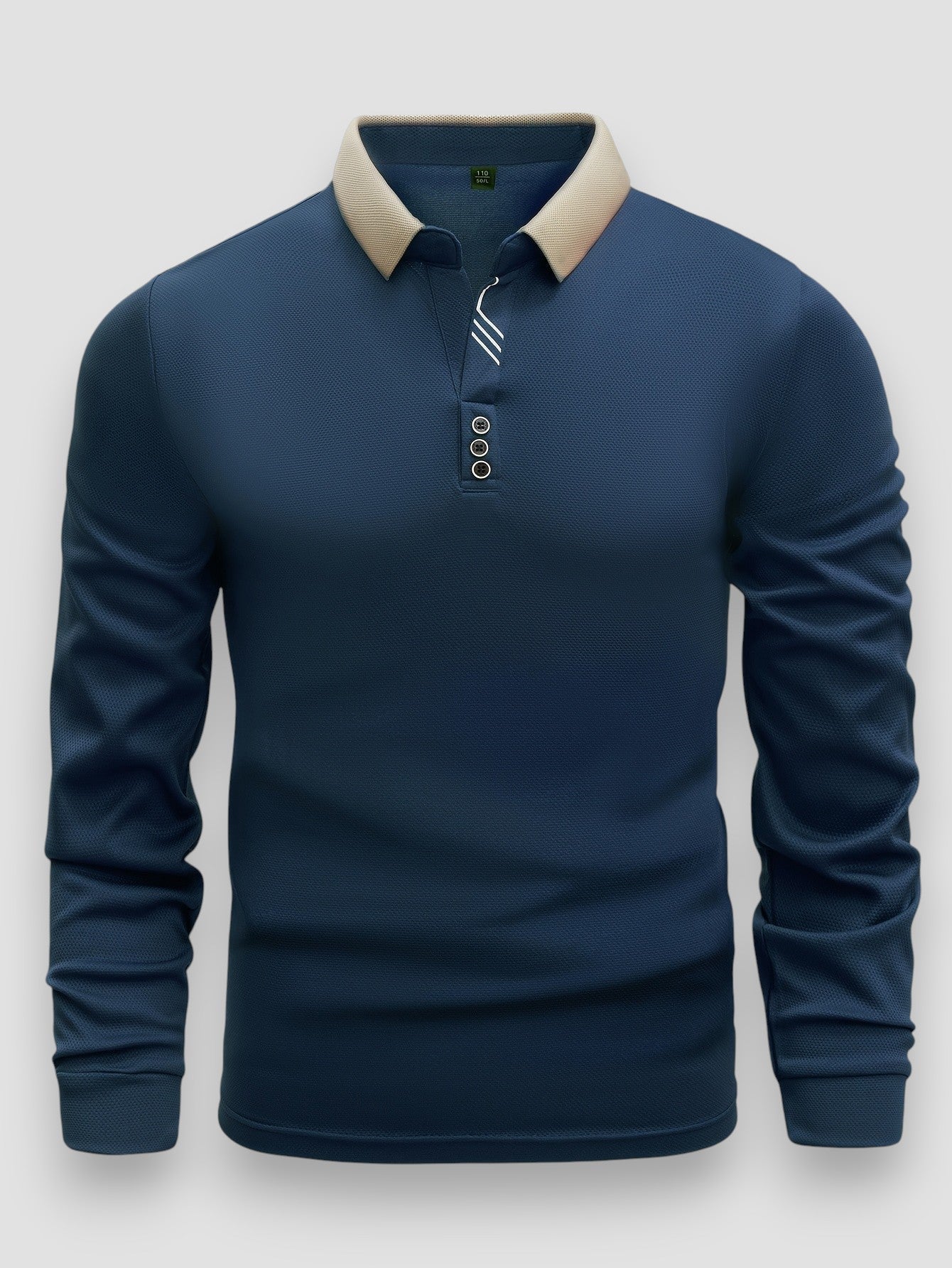 Polo da uomo aderente a maniche lunghe – Collo alto elegante e moderno