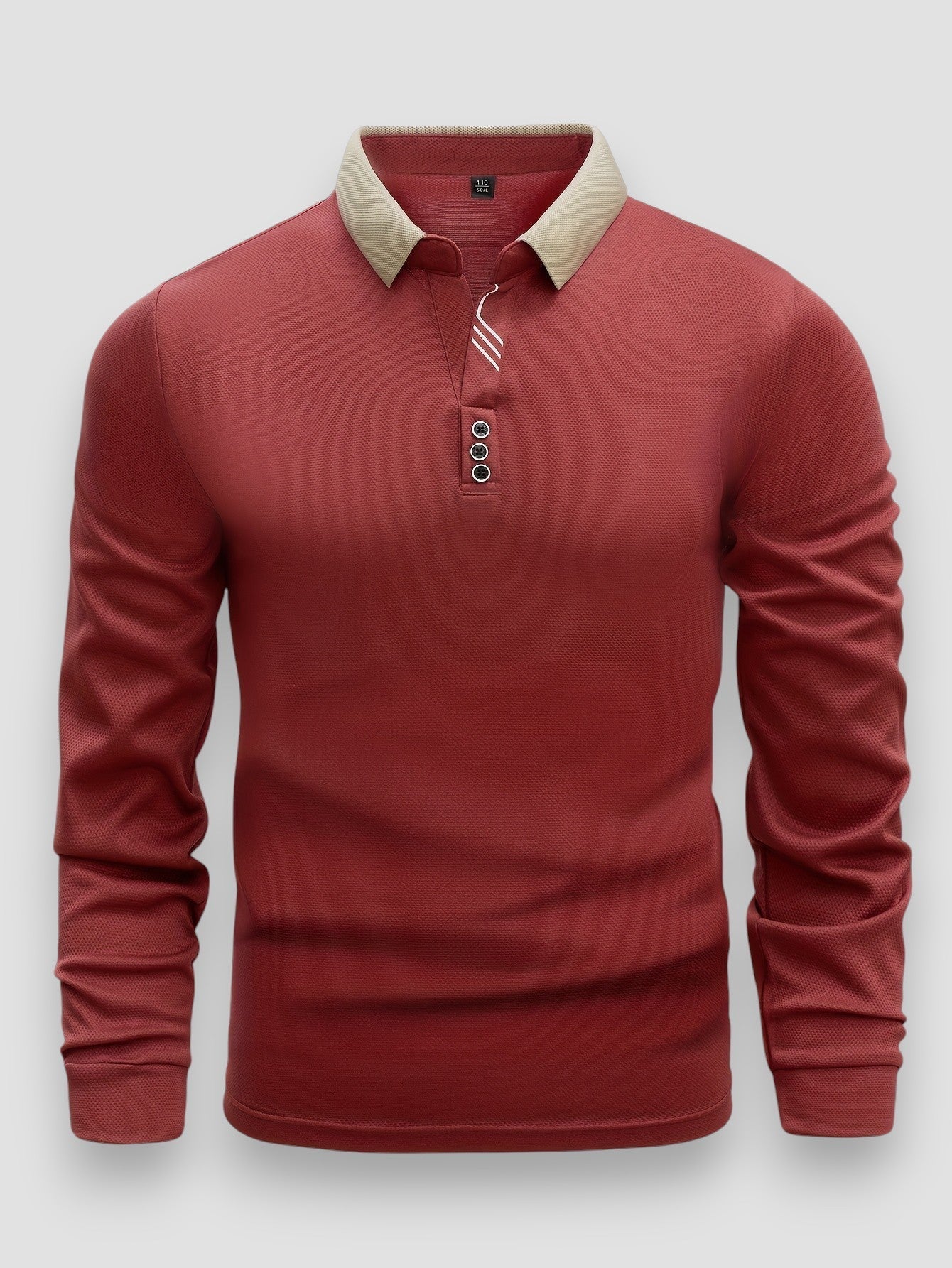 Polo da uomo aderente a maniche lunghe – Collo alto elegante e moderno