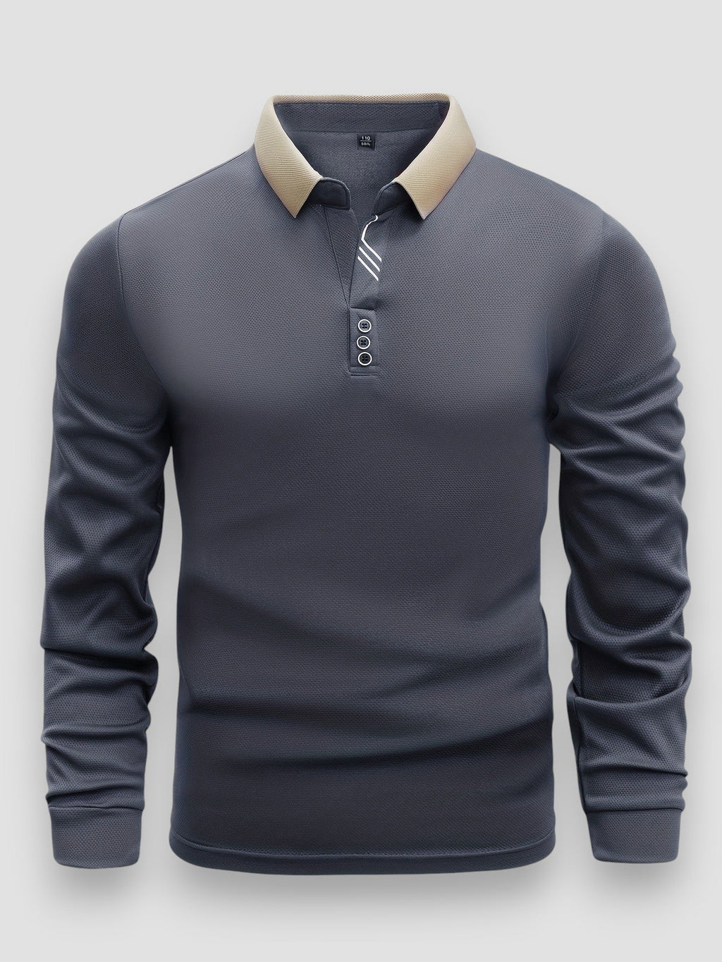 Polo da uomo aderente a maniche lunghe – Collo alto elegante e moderno