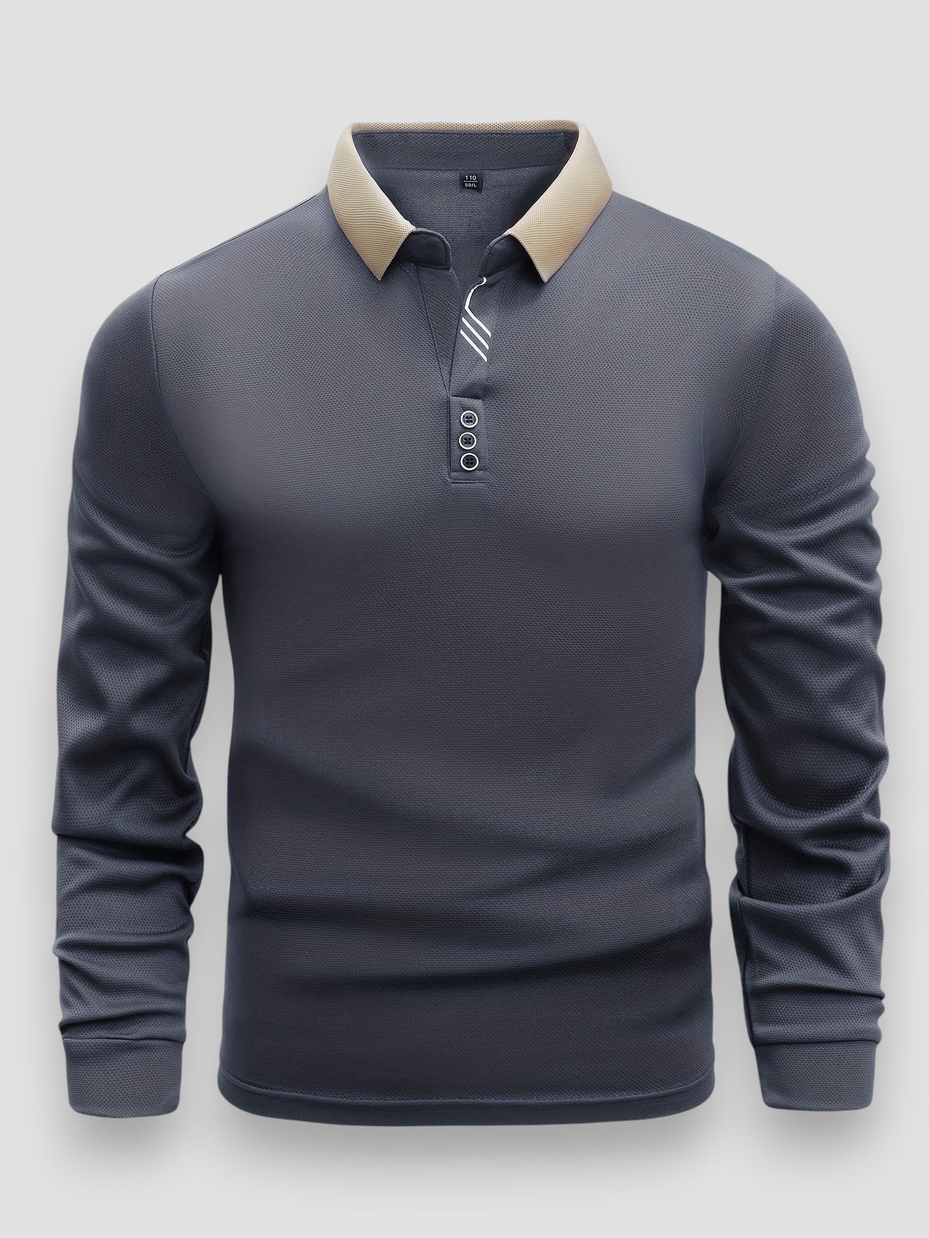 Polo da uomo aderente a maniche lunghe – Collo alto elegante e moderno