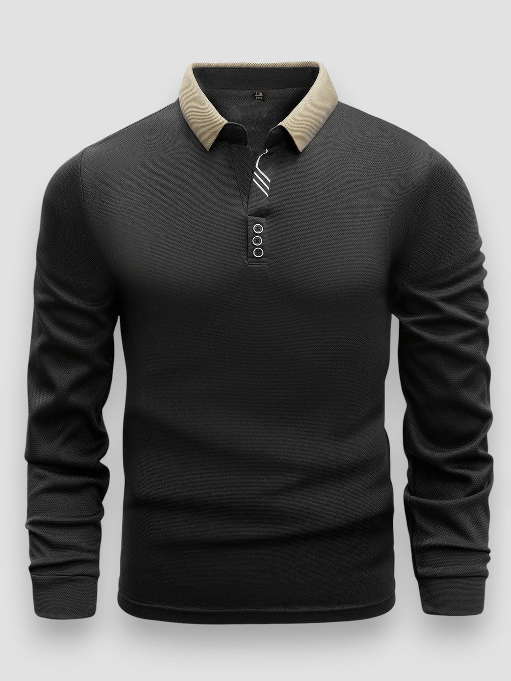 Polo da uomo aderente a maniche lunghe – Collo alto elegante e moderno
